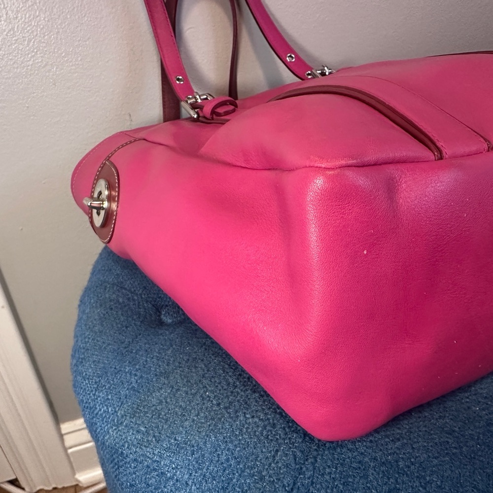 Coach Pink Leather Tote - Picture 8 of 13